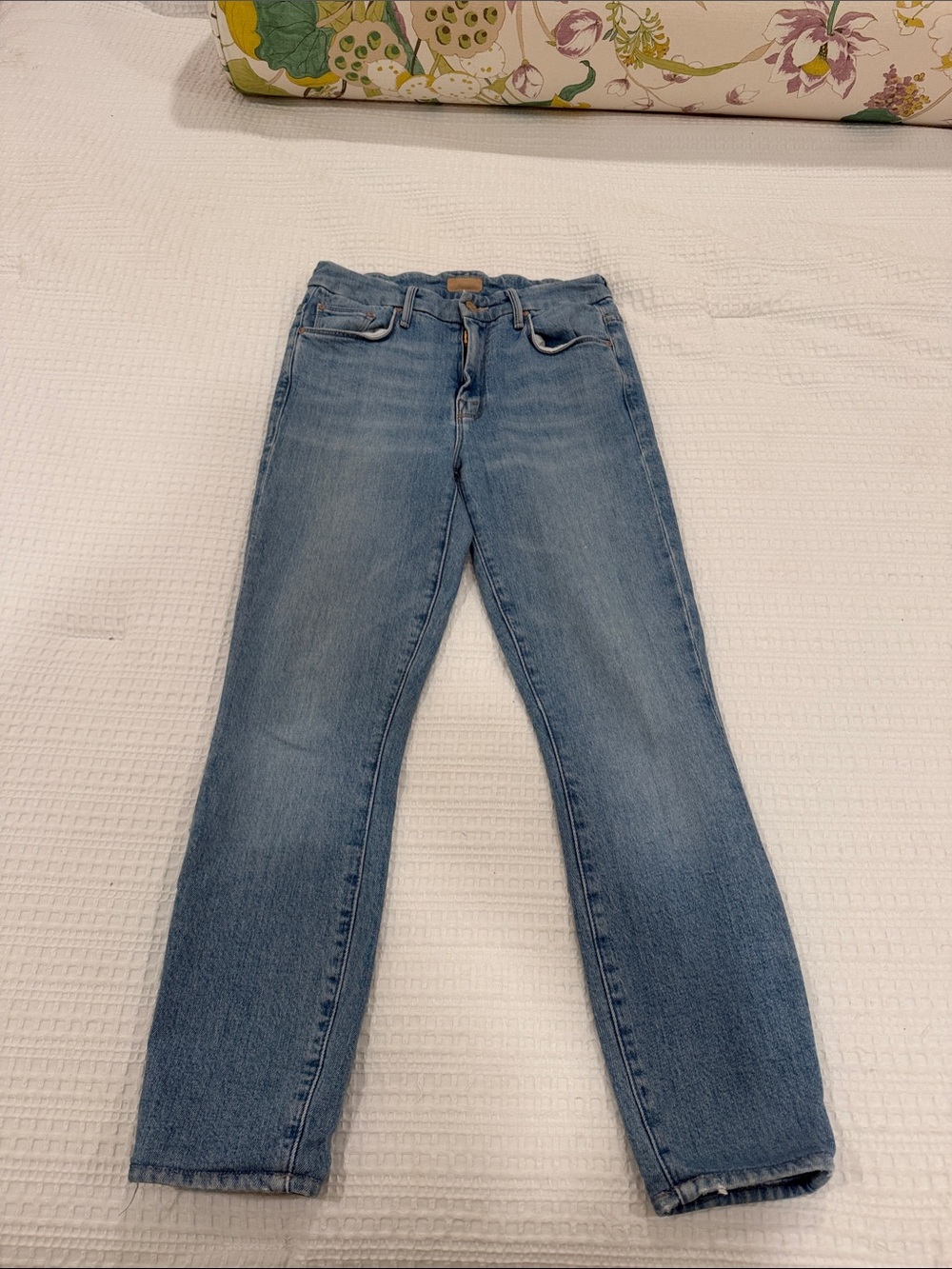 MOTHER Light Blue Straight-Leg Women's Jeans